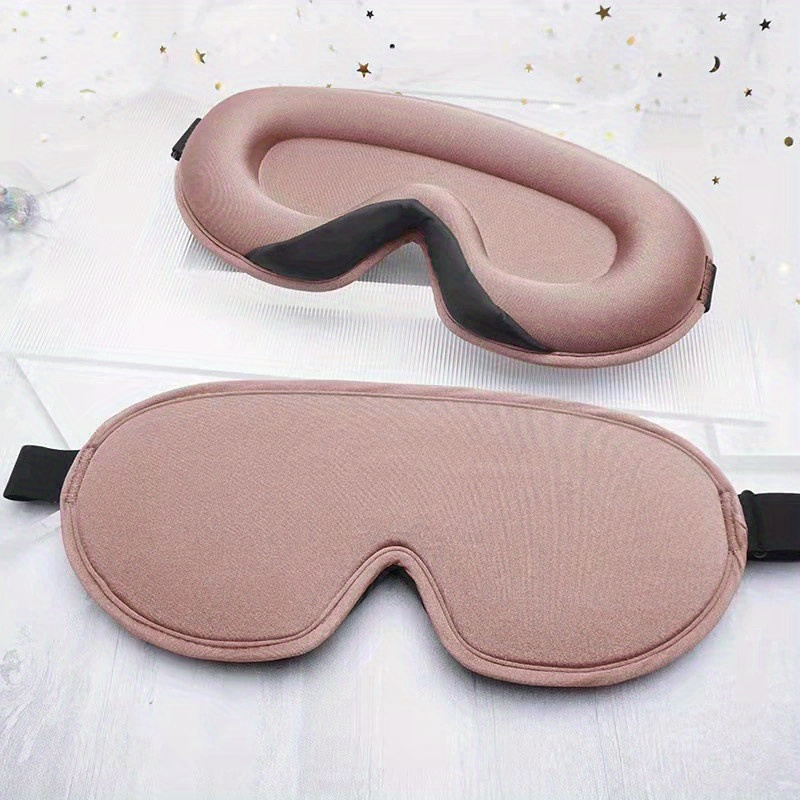 3d Contoured Cup Sleeping Mask Breathable Black Blindfold - Temu