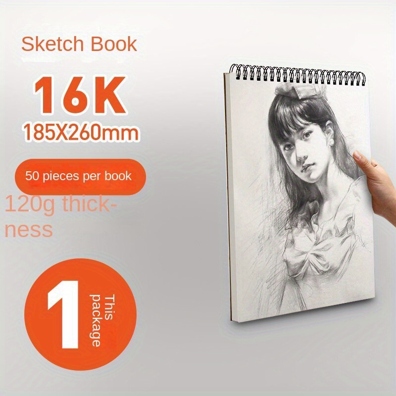 8K A4 16K A5 Cuaderno de bocetos, bloc de dibujo de artista encuadernado en  de 30 páginas, papel de dibujo duradero y gratuito, para y a 21x148 CM  Baoblaze Libro de bocetos