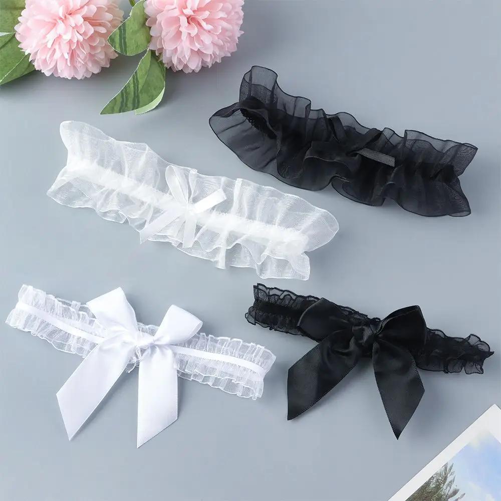 Bow Decor Lace Romantic Leg Garter Solid Color Sexy Kawaii - Temu