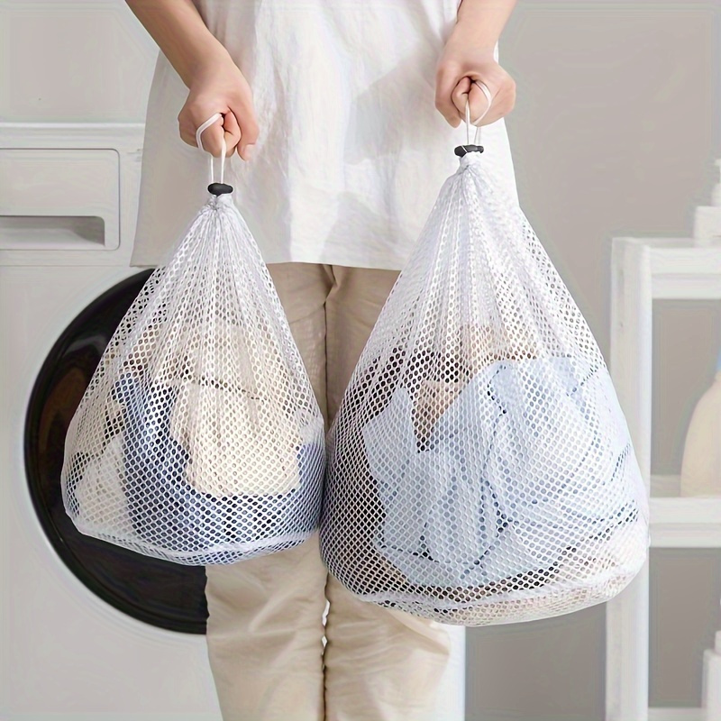 Drawstring Laundry Bag Machine Washable Rope Mesh Laundry - Temu Canada