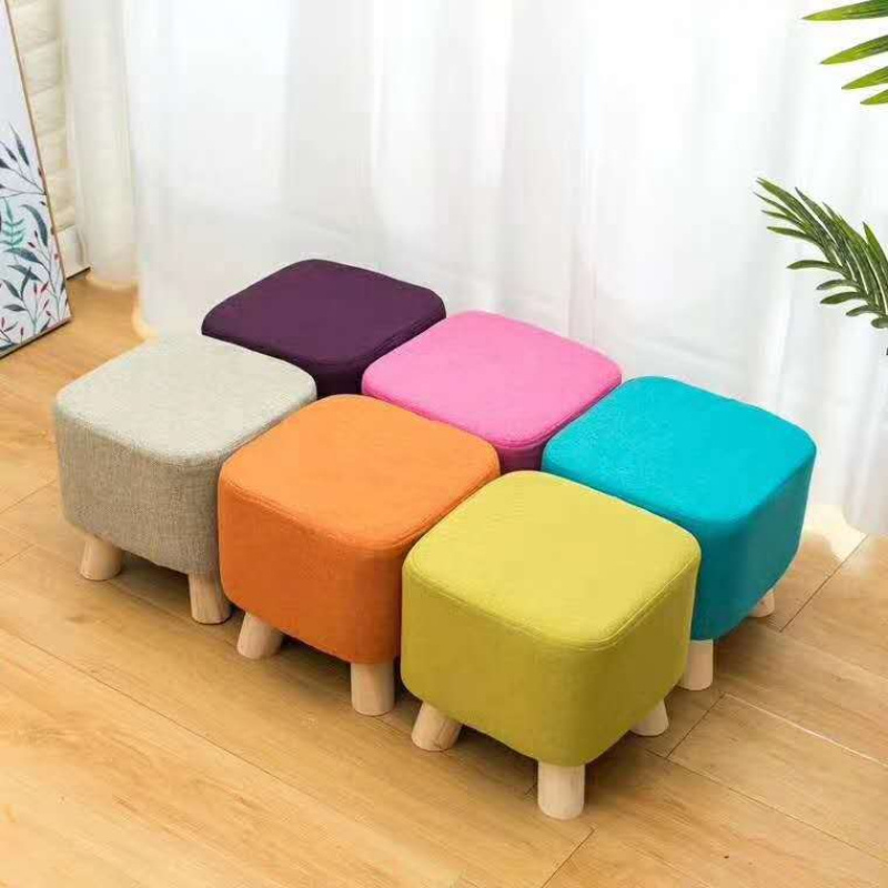 Solid Wood Short Chair Backrest Small Stool Bay Window Tatami