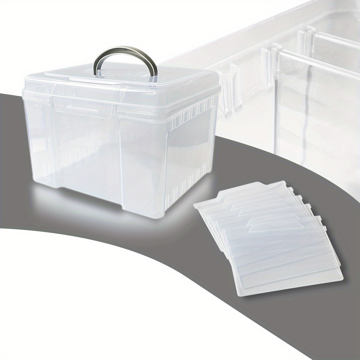 1pc Transparent Storage Box, Scrapbook Sticker Storage Container, Clear  Plastic Storage Case, Organizer Supplies
