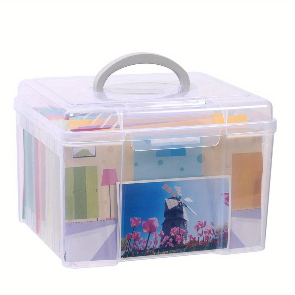 Transparent Storage Box Scrapbook Sticker Storage Container - Temu