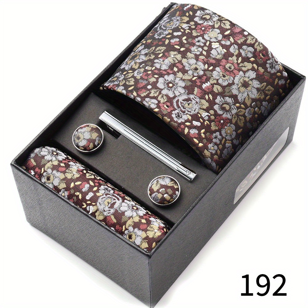 Men's Tie Gift Box Sets Tie Pocket Square Cufflinks Tie - Temu