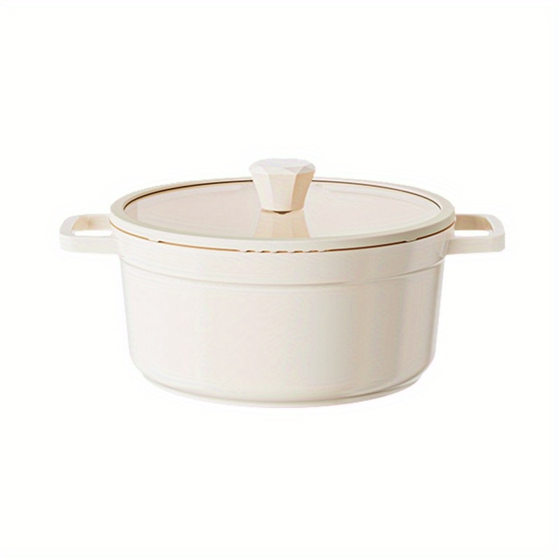 Enameled Dutch Oven Pot With Lid, Enameled Cast Iron Dutch Oven, Non-stick  Heavy Duty Stock Pot, Multifunctional Cookware, Home Kitchen Items, Kitchen  Gadgets, Kitchen Accessories - Temu