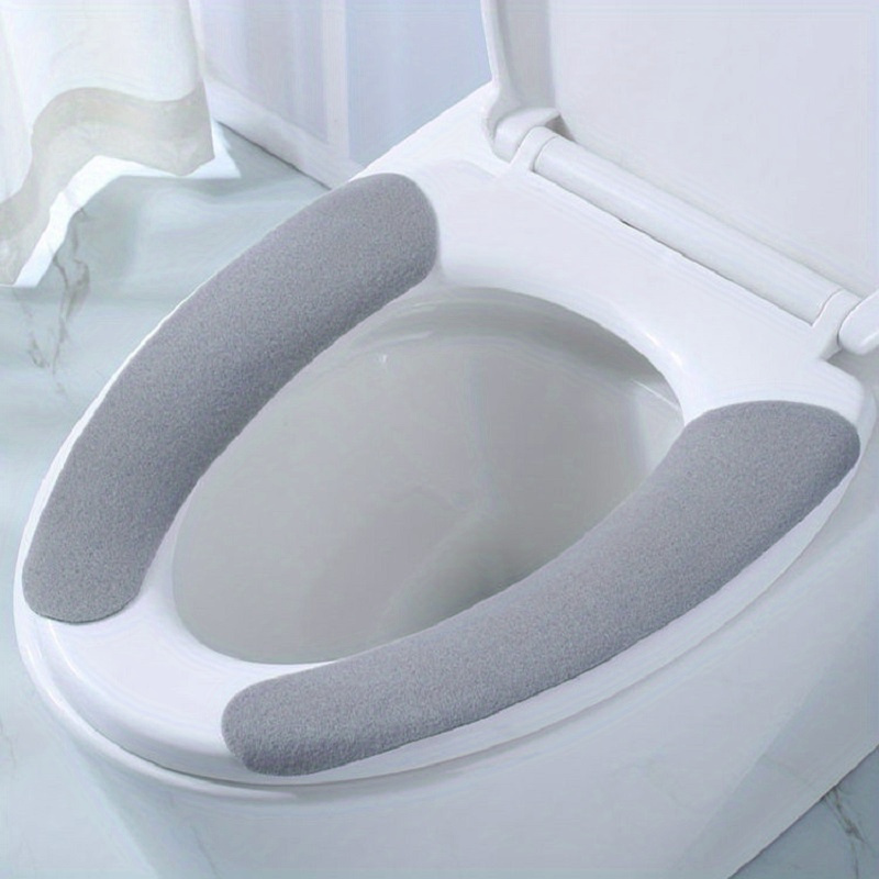 TEMU 1pc, Bathroom Accessory, Washable And Reusable- Soft And Warm Waterproof Toilet Seat Cover