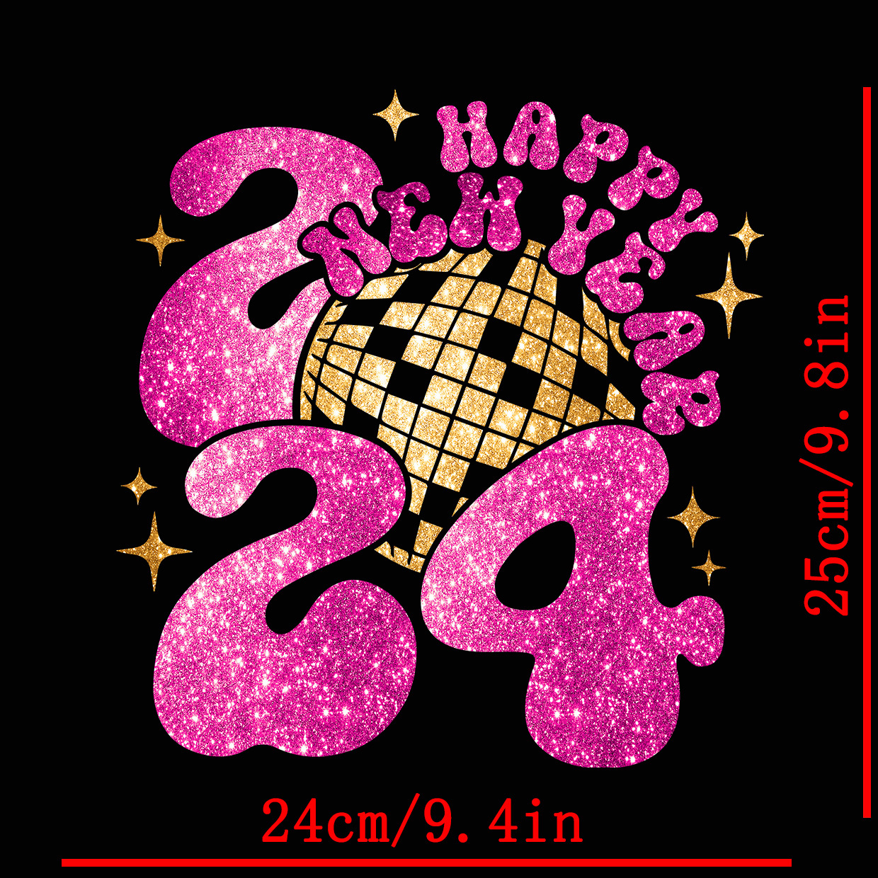 New Year Disco Ball Pattern Heat Transfer Stickers For T - Temu