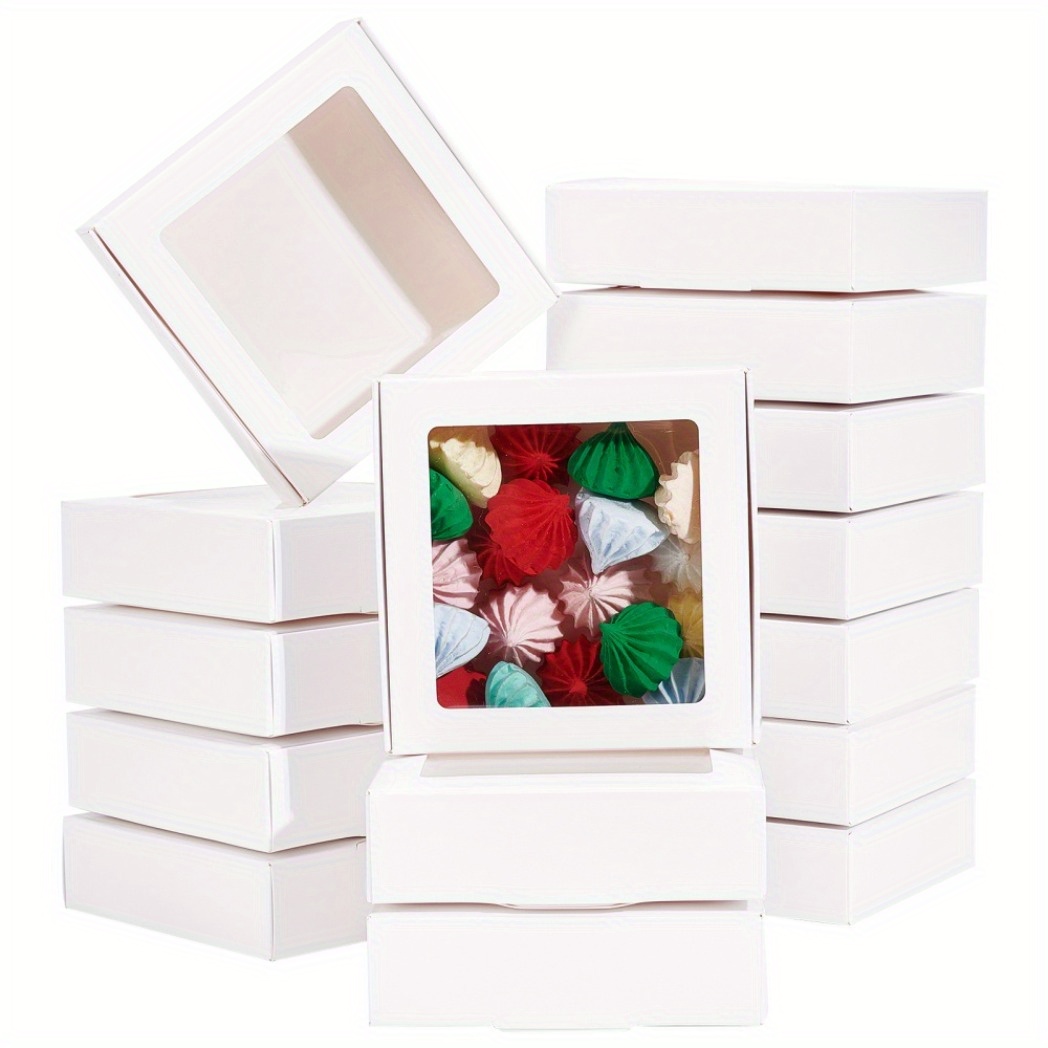 60 cajas de regalo transparentes para mascotas, caja de embalaje  transparente, caja de plástico para recuerdos, caja cuadrada para dulces,  caja de