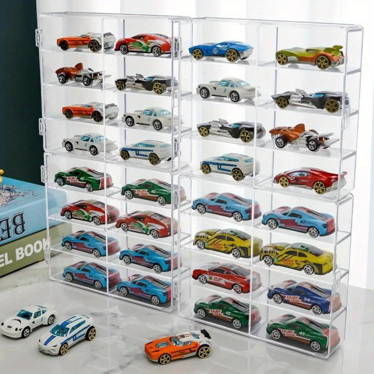 

1pc Clear 1: 64 Auto Model Display Box, 8-cell Automotive Model Display Box, Transparent Dustproof Model Storage Display Cabinet, Stackable Display Cabinet