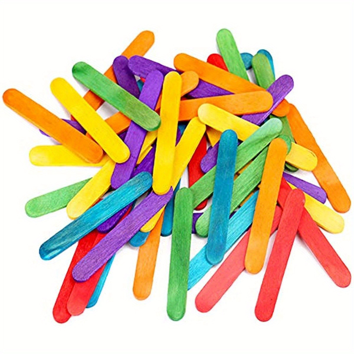 Colorful Ice Cream Stick, Popsicle Stick Creative DIY Handcraft Materials  Kindergarten Handcraft Small Wood Sticks