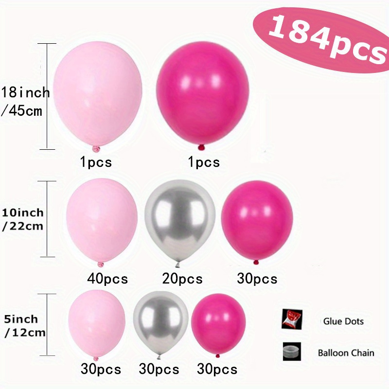 107 Piezas Globos Color Rosa Intenso Blanco Kit Arco - Temu Chile