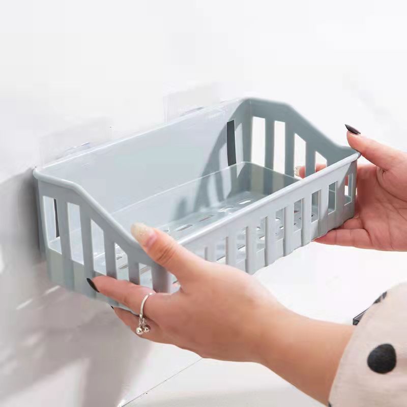 

1pc Non-perforated Toilet Shelves, Bathroom Storage Shelves, Cosmetics Storage Baskets, Wall-mounted Toiletries Storage Racks, Bathroom Cosmetic Organizer, Bathroom Accessories