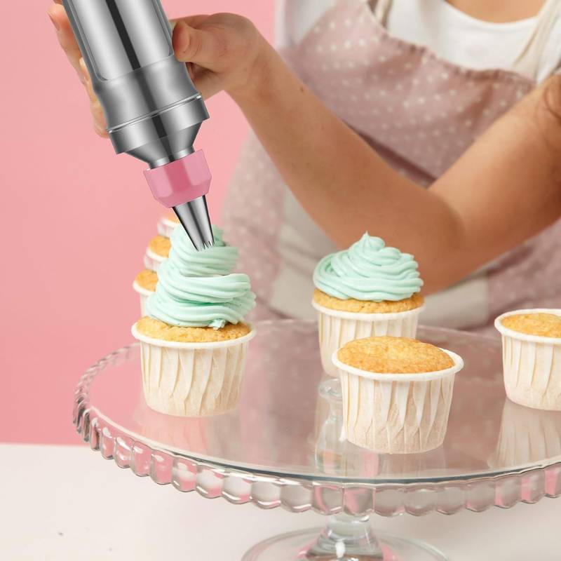Kit De Décoration Pour Gâteaux - Seringue + Buses En Acier Inoxydable + Grattoirs - 28.5 Cm - Pour Cupcakes, Pâtisseries