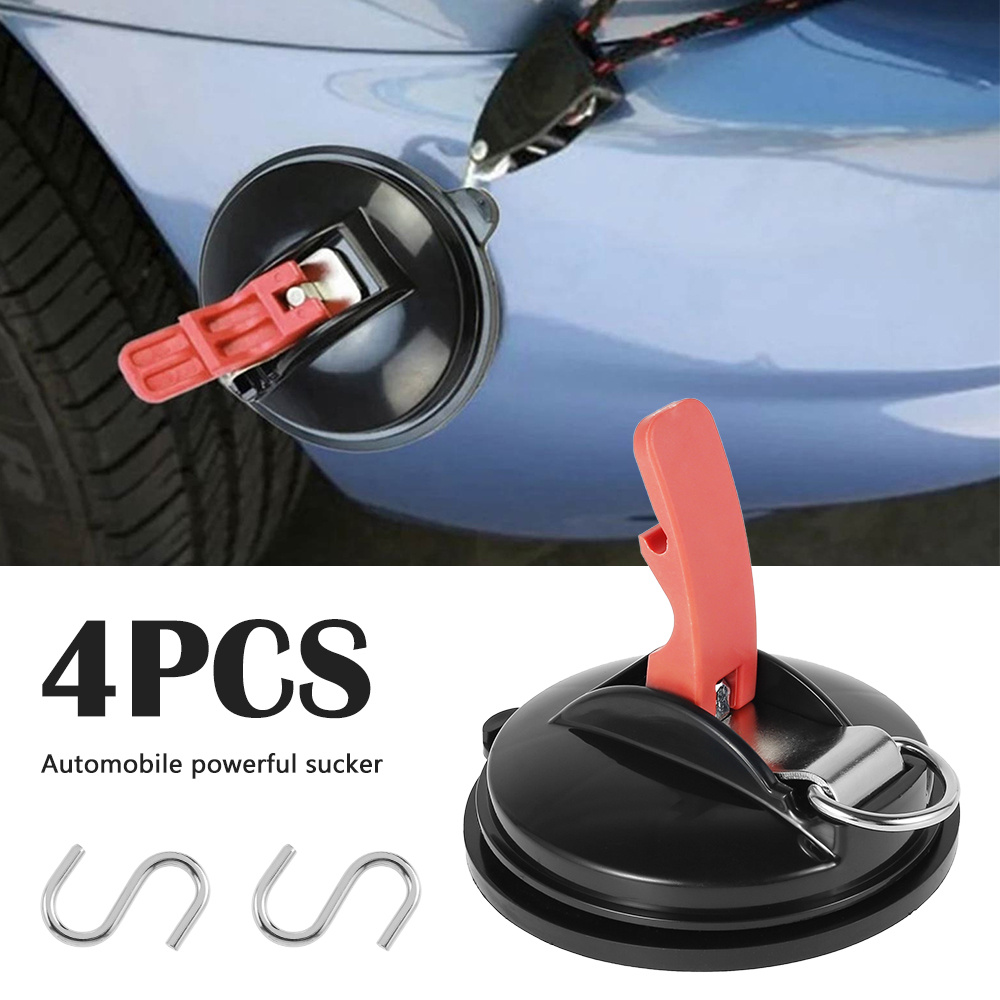 

4pcs Heavy Duty Suction Cup Anchors - Strong, Car Mount & Camping Tarp Accessories With Securing Hooks