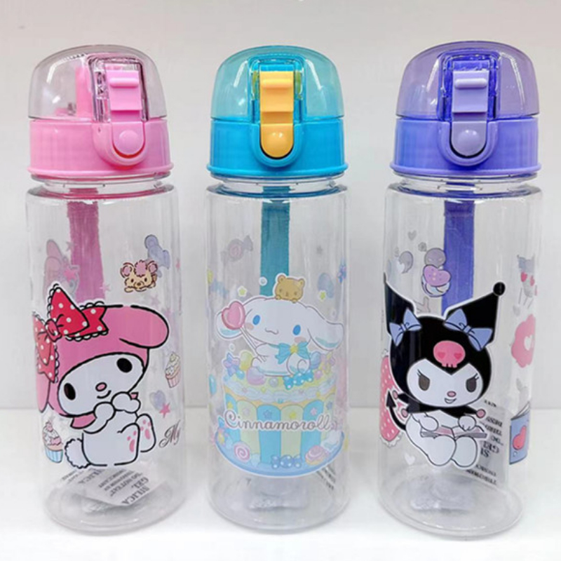 1pc 550ml 18 6oz Cute Water Cup Melody Cartoon Flip Top Transparent ...