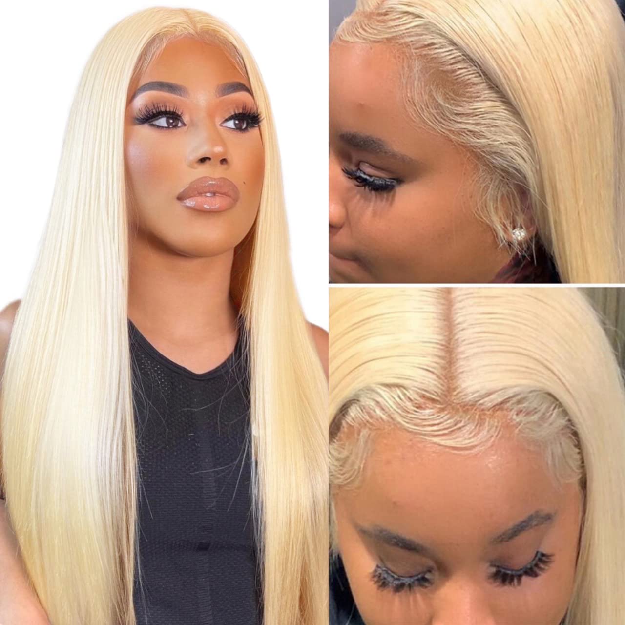 613 HD Lace Frontal Wigs Human Hair Straight Blonde Lace Front Wigs Human Hair Pre Plucked Glueless 613 250 Density Blonde Lace Front Wig Human Hair 13x4 Straight 613 Lace Front Wigs Human Hair