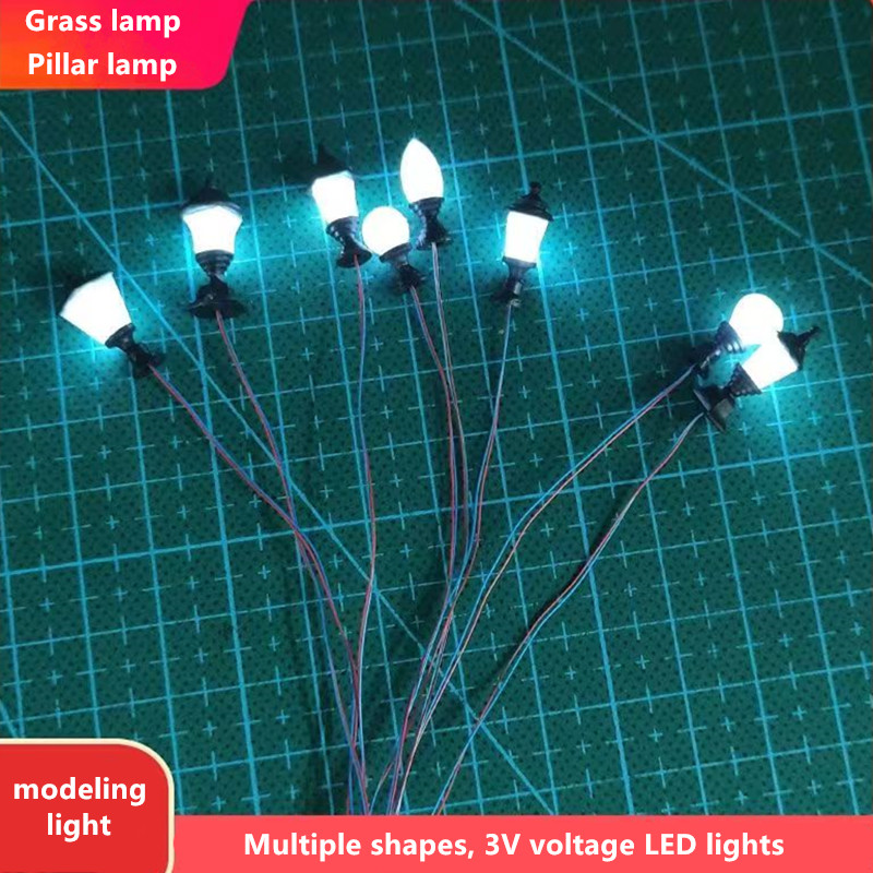 

4pcs Landscape Model Mini Grass Light Light Diy Handmade Sand Plate Modeling Scene Making Material 3vled