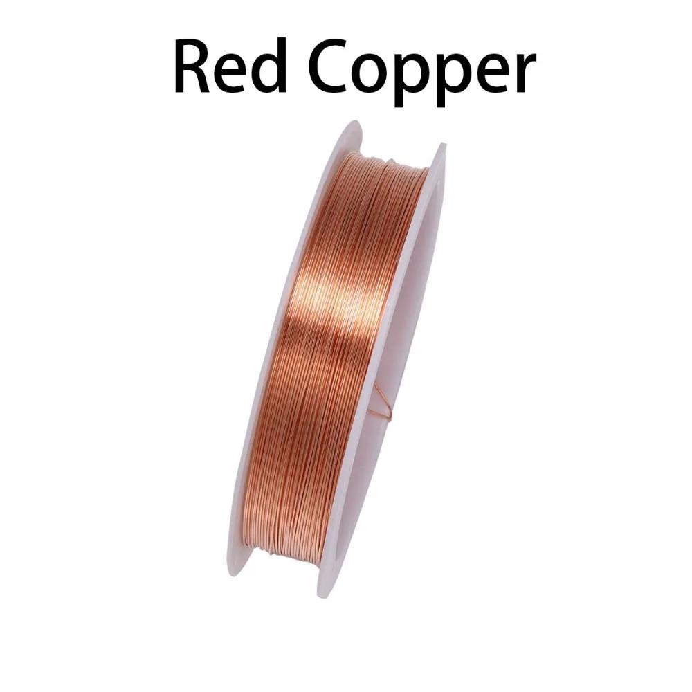 1 Roll 0.2/0.3/0.4/0.5/0.6/0.7/0.8/1mm Sturdy Copper Wire Beading Wire for Bracelet Necklace DIY Jewelry Making Accessories
