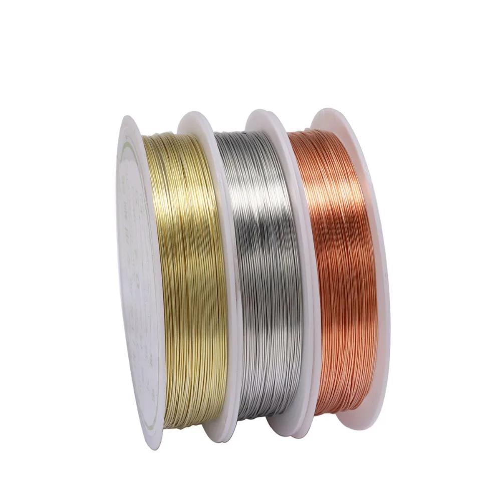 1 Roll 0.2/0.3/0.4/0.5/0.6/0.7/0.8/1mm Sturdy Copper Wire Beading Wire for Bracelet Necklace DIY Jewelry Making Accessories