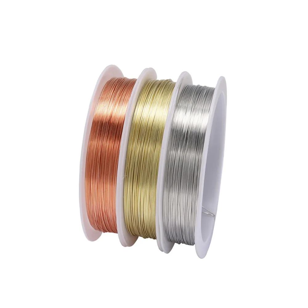 1 Roll 0.2/0.3/0.4/0.5/0.6/0.7/0.8/1mm Sturdy Copper Wire Beading Wire for Bracelet Necklace DIY Jewelry Making Accessories