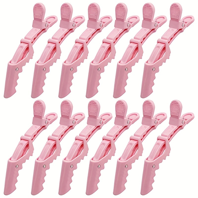 

12pcs Salon-quality Duck Billed Hair Clips Set - Sweet & Simple Style, Resin Material, Solid Color For Effortless Styling And Accessories