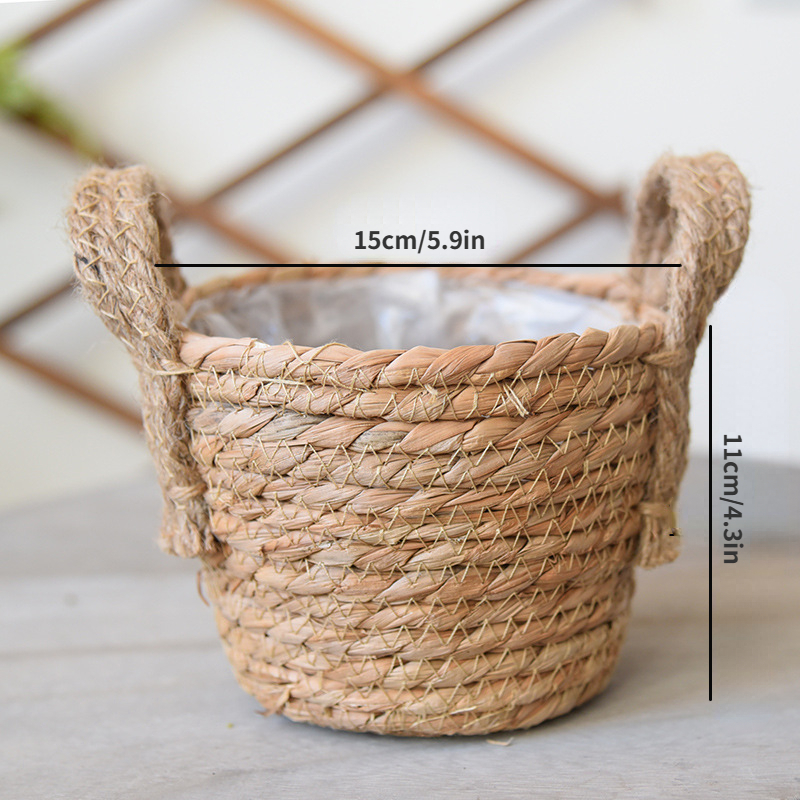 EUYIMOMO cesta Vimini,Cesto di Fiori Cesto di Rattan Vaso di Fiori, Vaso di  Fiori Cesto di Fiori Intrecciato Disposizione dei Fiori a Mano