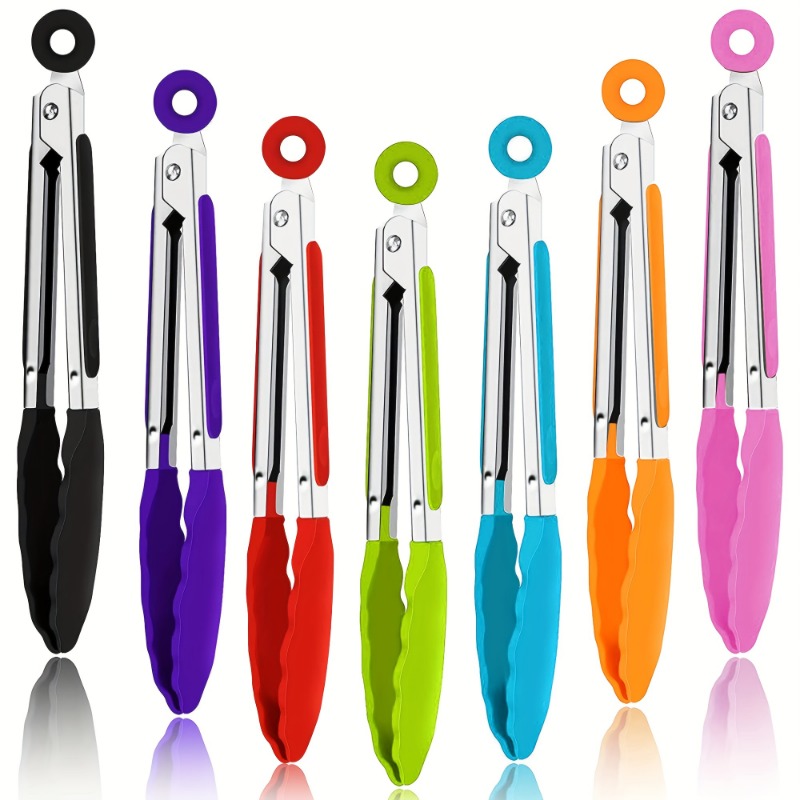 8 Inch Silicone Tongs Mini Kitchen Tongs With Silicone Tips Small