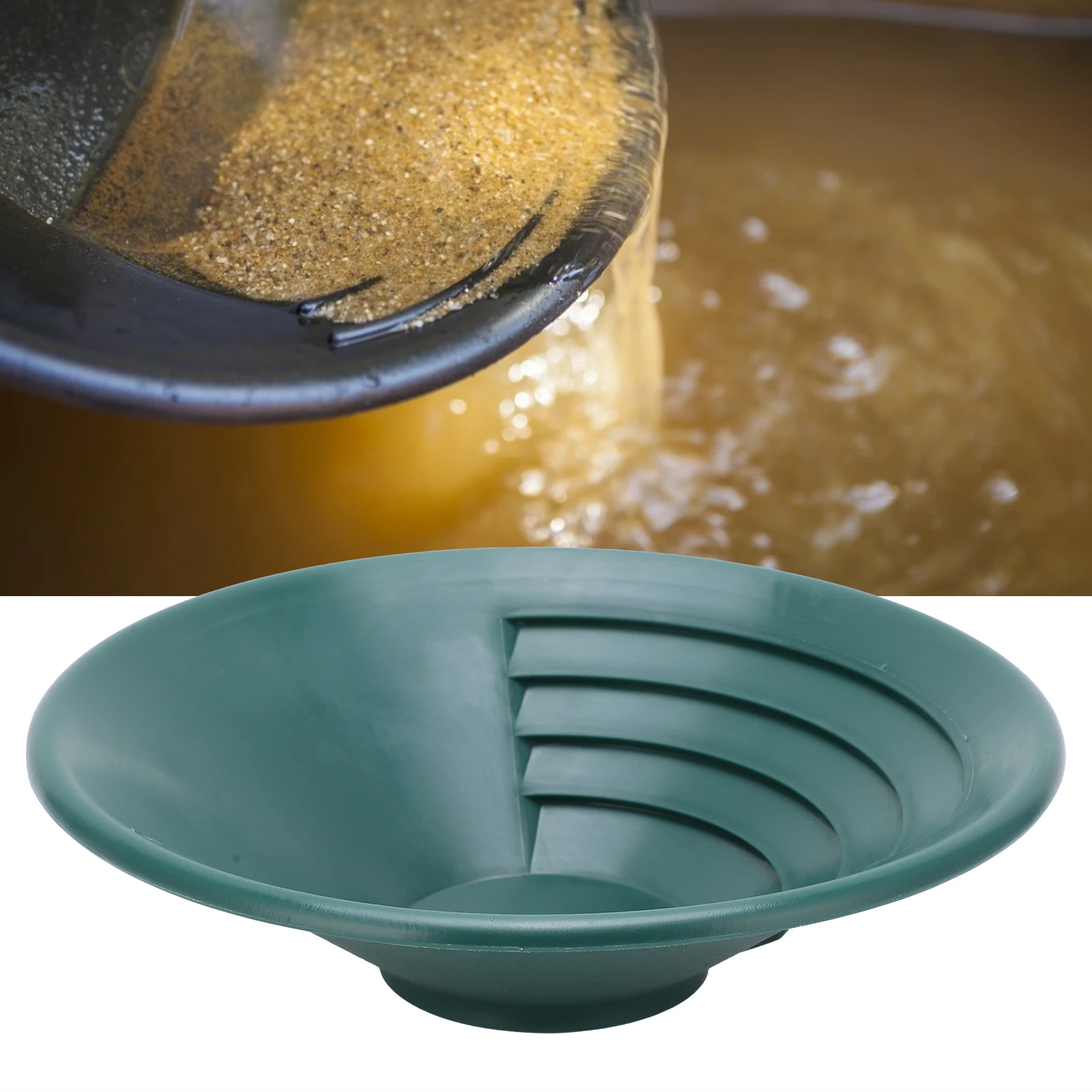 

1pc Plastic Gold Pan Basin Nugget Mining Dredging Prospecting For Sand Gold Mining Manual Wash Gold Panning Equipment
