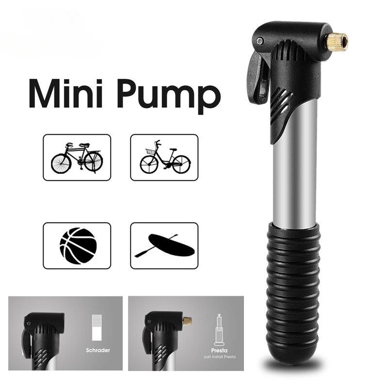 

West Biking-mini Portable Manual Air Pump For Bicycle, Ball Inflator, Schrader Presta Attachment, Road Bike Mtb Accessories
