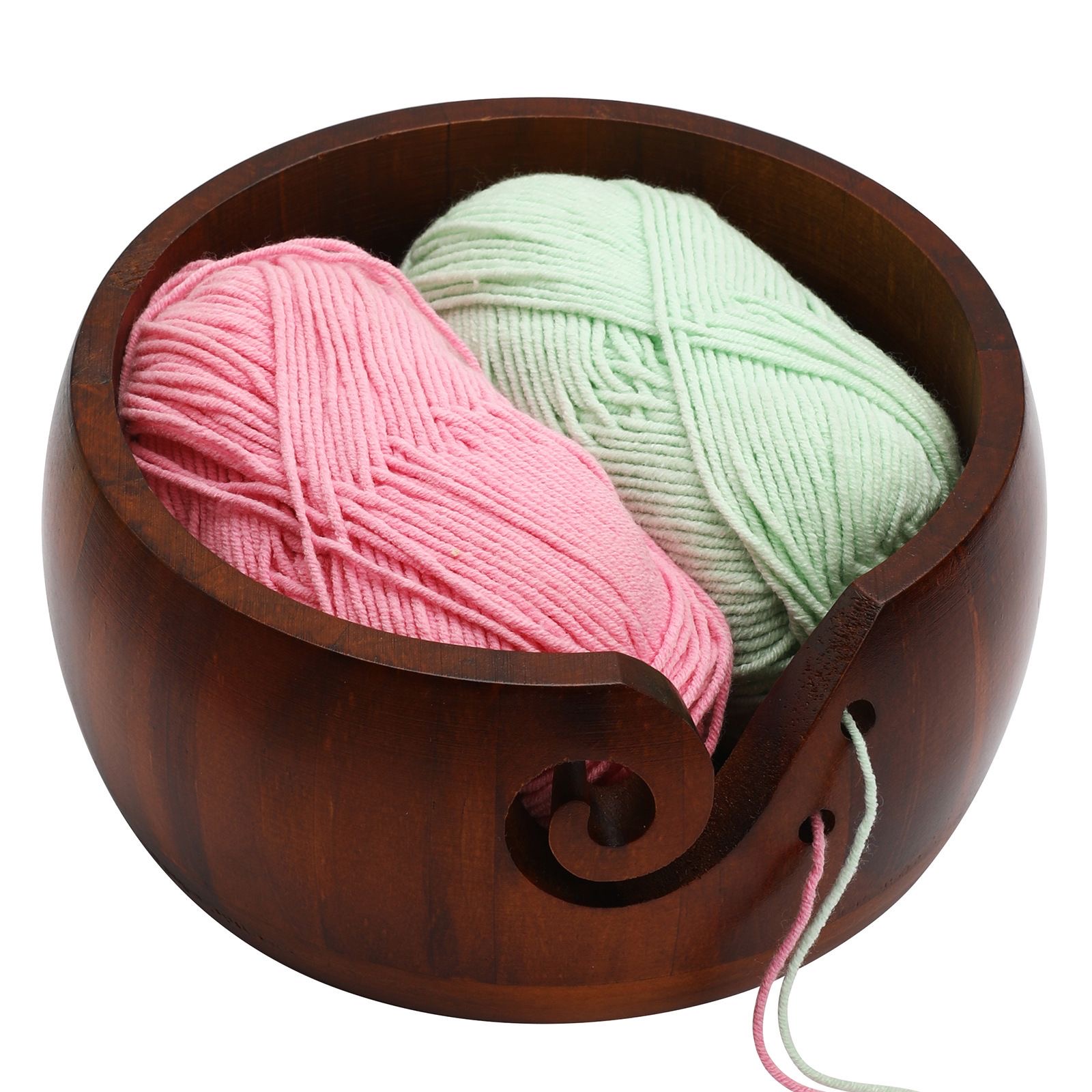 Yarn Bowl With Crafting Hole Knitting Crochet Tools Wool - Temu