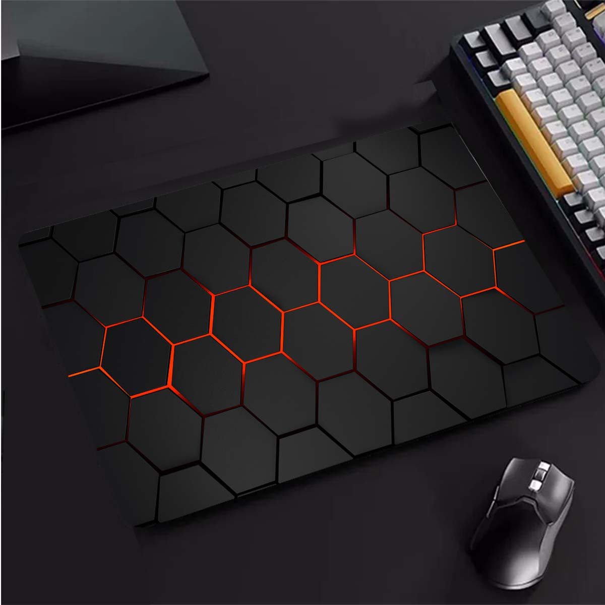 1pc geometric large mouse pad computer accessories non slip mouse pad office laptop gamer keyboard mat mouse mat rubber desk mat details 0