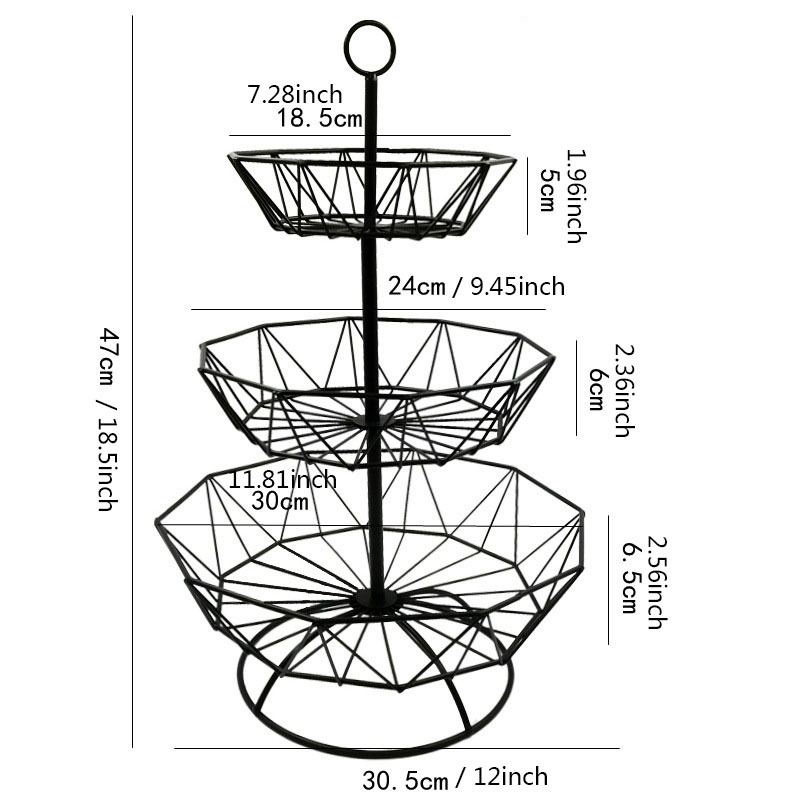 FRUTERO 30CM METAL NEGRO