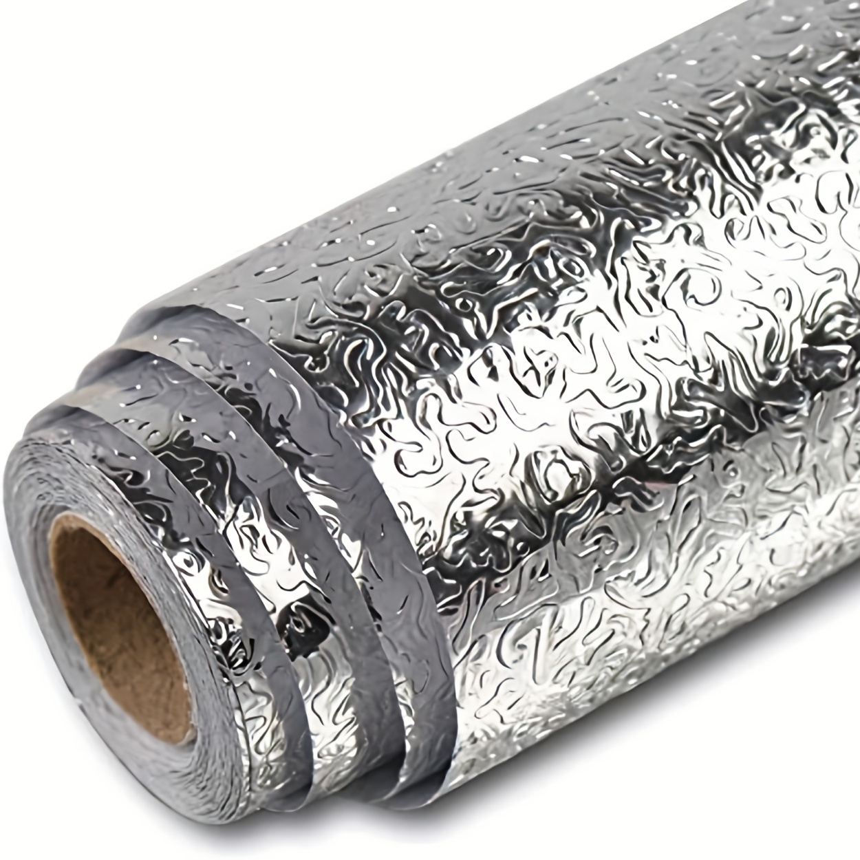 

1 Roll Silvery Home Decor Aluminum Foil Contact Paper Wallpaper, Self-adhesive Wallpaper, Pvc, Waterproof, Kitchen Oil-proof Stickers, For Kitchen Bathroom Countertop Cabinet Furniture