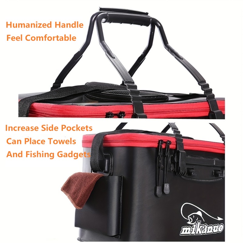 Black Portable Eva Fishing Bag Handle Foldable Fishing - Temu United Kingdom