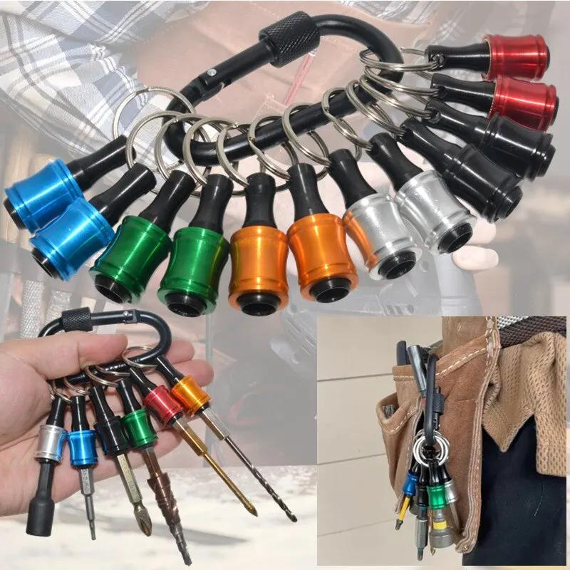 

6/12pcs Per Set, Upgrade, Push To Unlock, 1/4in Drill Retainer, Extension Rod Hex Shank Aluminum Alloy Screwdriver Bits Holder Light-weight Quick-change Extension Bar