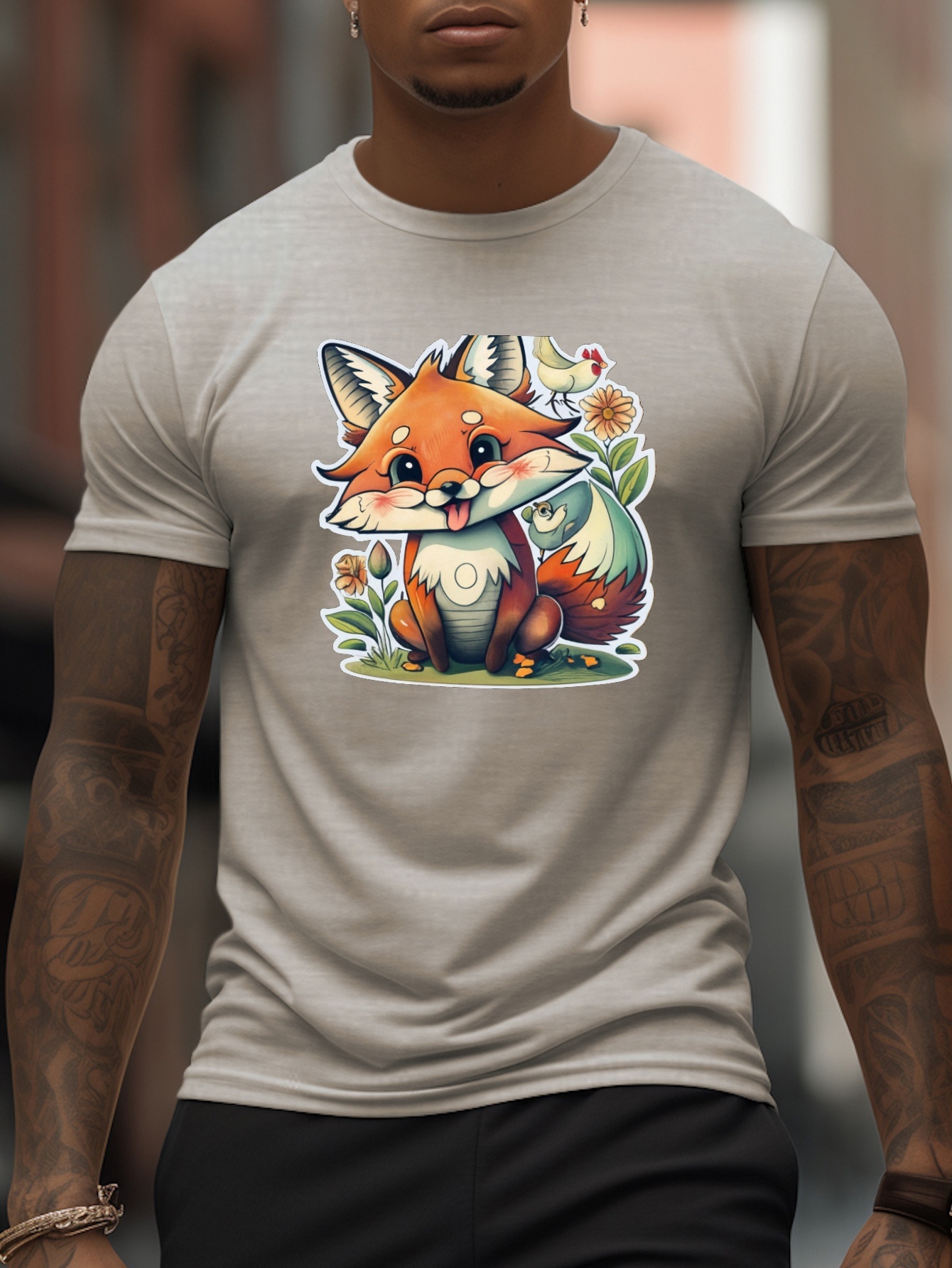 fox print t shirt