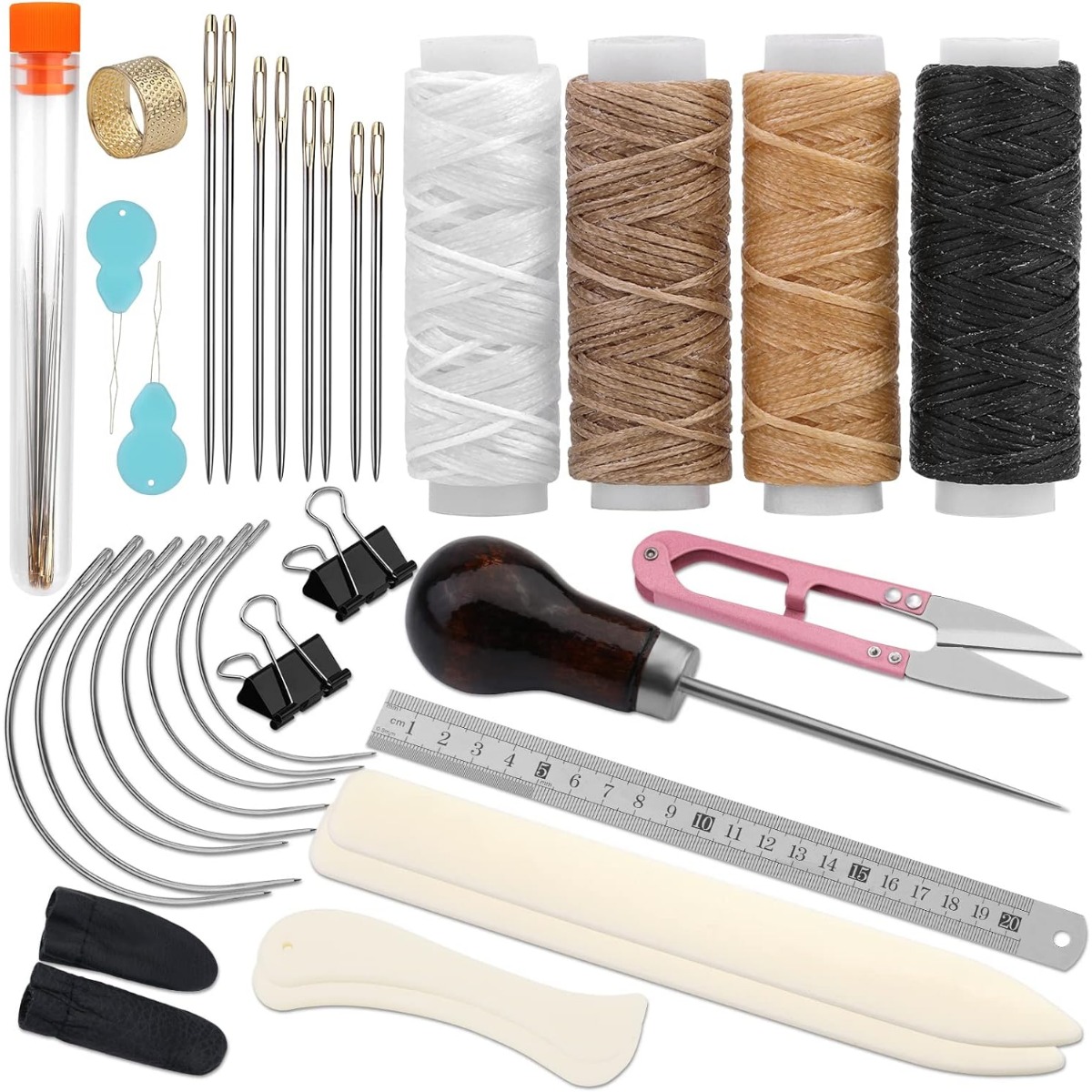 Kit profesional de herramientas de reparación de punzón de costura rápida,  kit de 6 piezas de cinta al sesgo, herramienta de encuadernación de