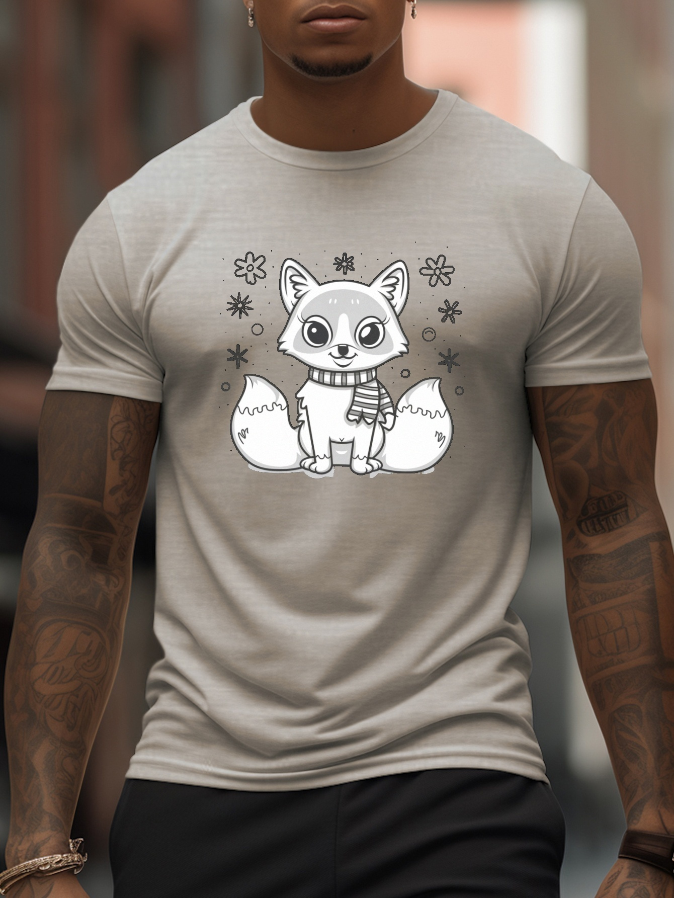 fox print t shirt