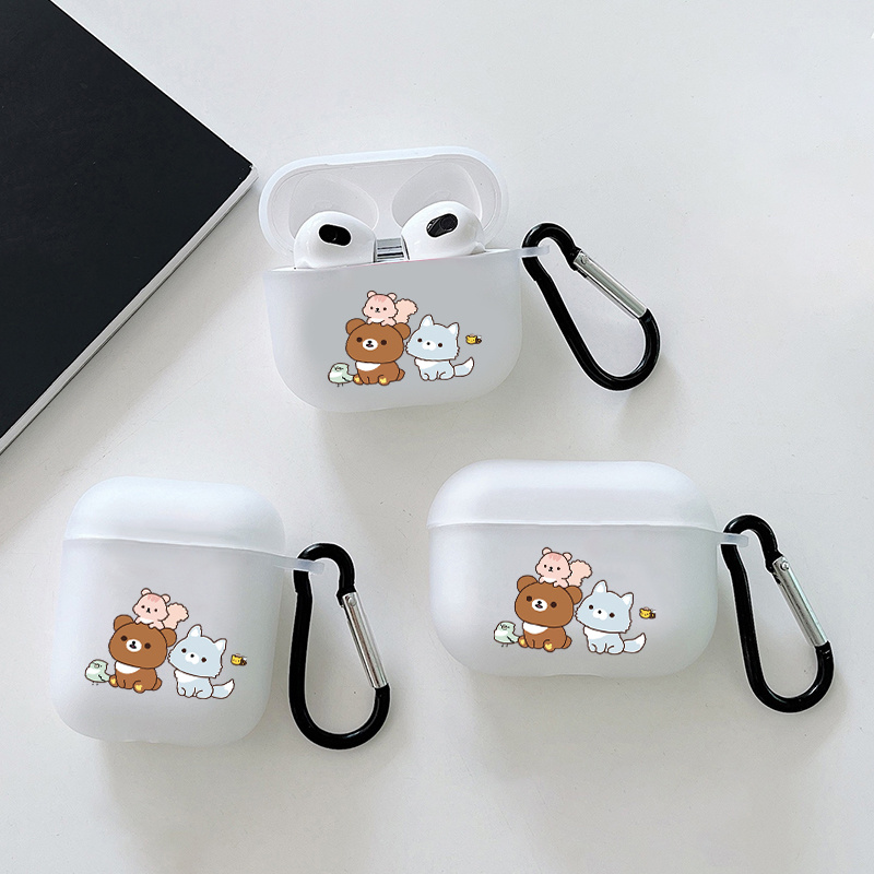 

Cute Bear Graphic Earphone Case For Airpods 1/2/3, Airpods Pro 1/2, Gift For Birthday, Girlfriend, Boyfriend, Friend Or Yourself Pattern Headphone Case