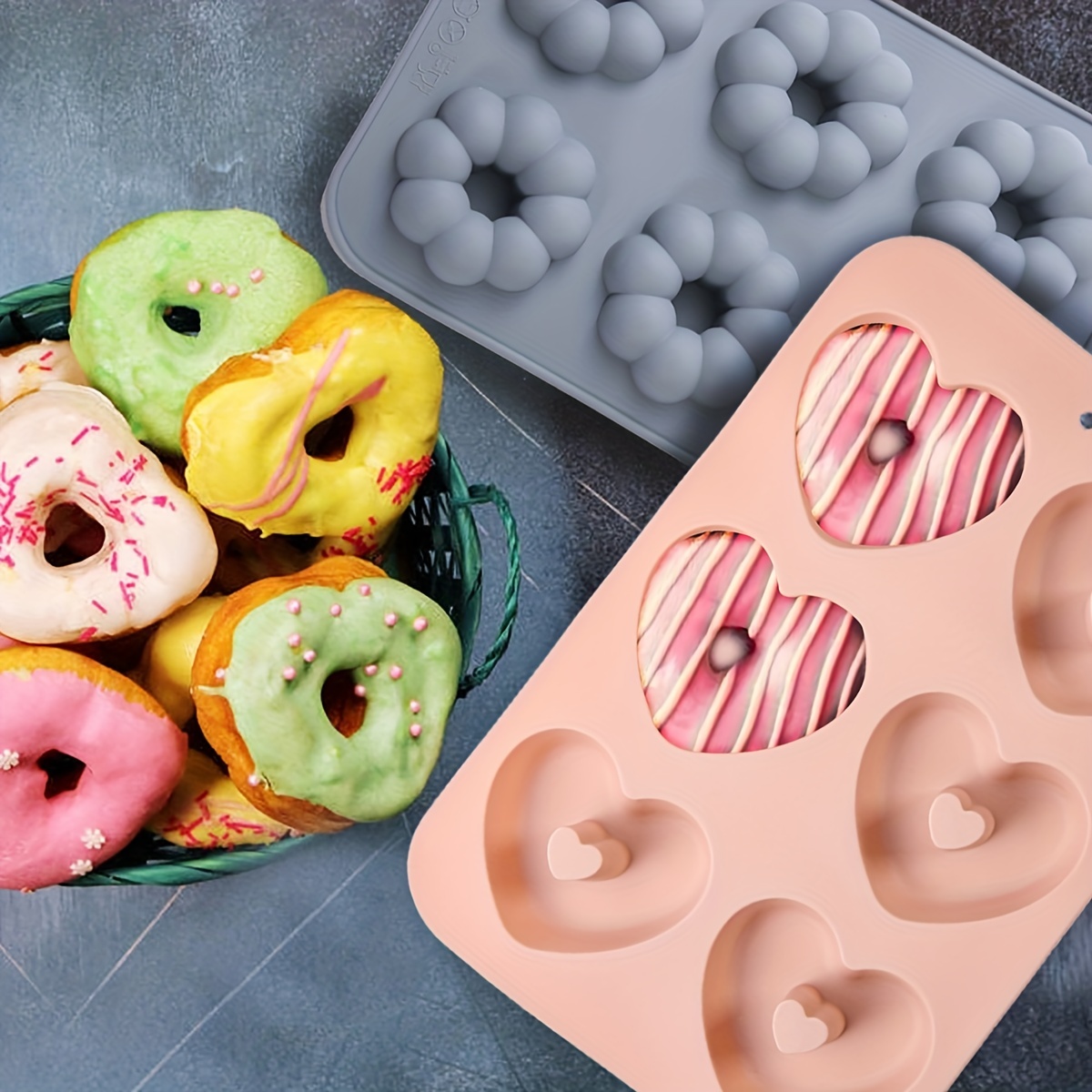 Moule à Donuts en Silicone antiadhésif, pour pâtisserie, gâteau au  chocolat, Dessert, Bagels, Muffins, fabricant de Donuts - AliExpress
