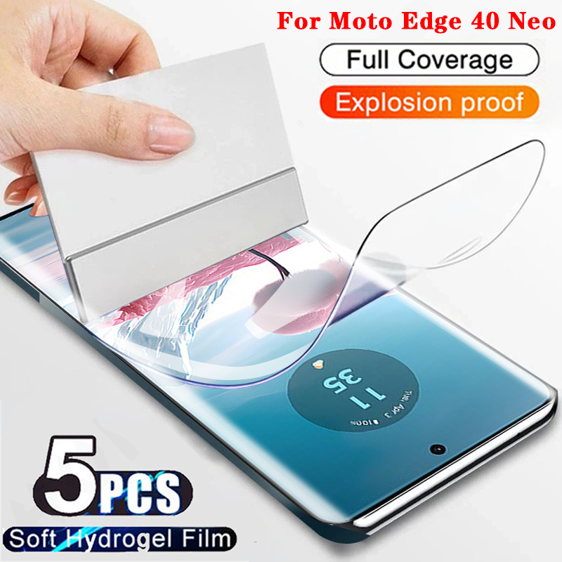 

5pcs Hydrogel Film For Moto Motorola Edge 40 Neo Privacy Protection Curved Upgraded Non-breakable Flexible Tpu Screen Protector