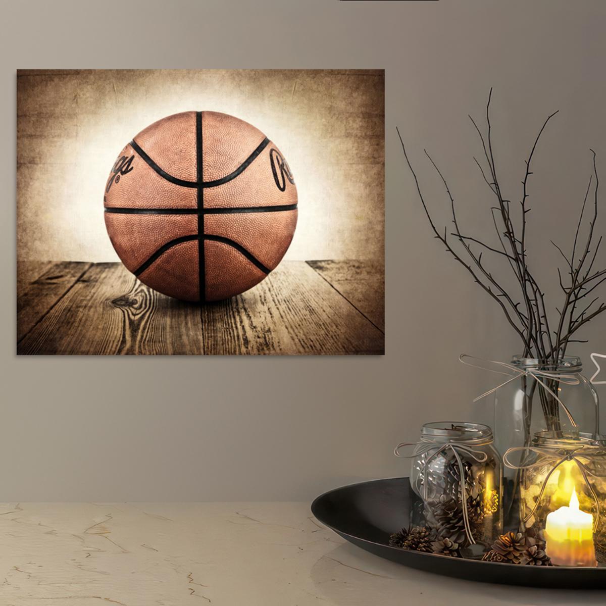 Unframed Canvas Poster Modern Art Vintage Basketball Wood - Temu