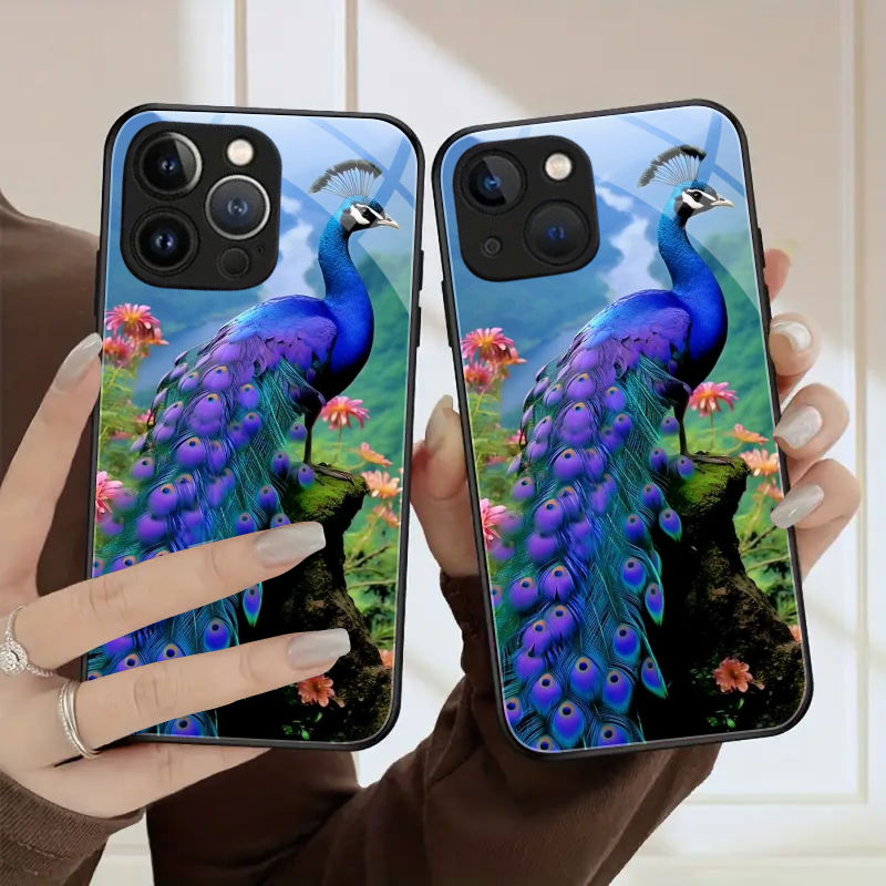 

Peacock Hd Definition Glass Phone Case For Iphone 15 Pro Max/ 14 Pro Max/ 13 Pro Max/ 12 Pro Max/ 11 Pro Max