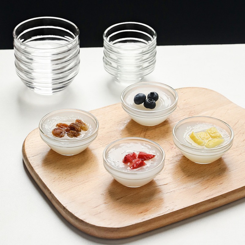 10pcs Round Glass Bowl For Serving Mini Desserts, Ice Cream, Cooking  Ingredients, Facial Mask, Etc.