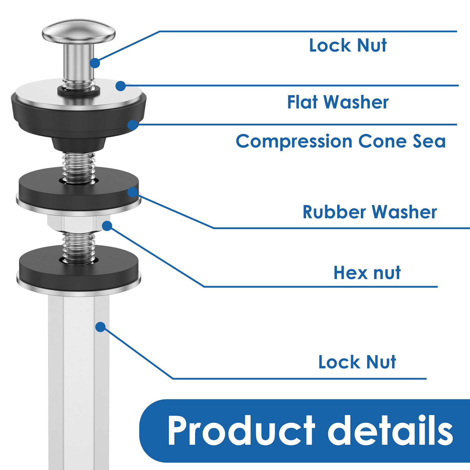 Bolt Kit 304 Stainless Steel Flush Toilet Water Tank Bolt - Temu