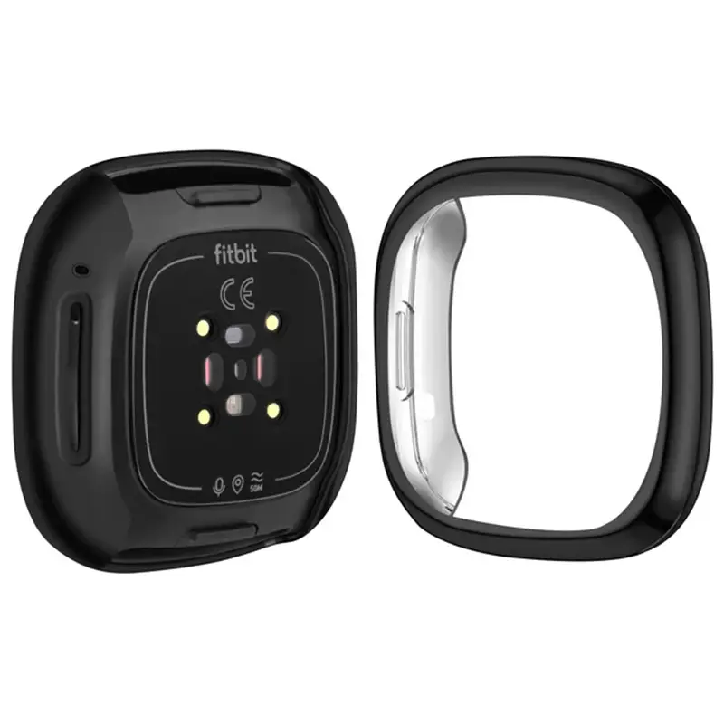 IVoler 3 Pezzi Cover E Pellicola Protettiva Per Fitbit Versa 3 / Fitbit Sense, Copertura Completa Custodia Trasparente, Ultra Sottile Morbida TPU Anti-Graffio Protezione Schermo Antiurto Case - Foto 11