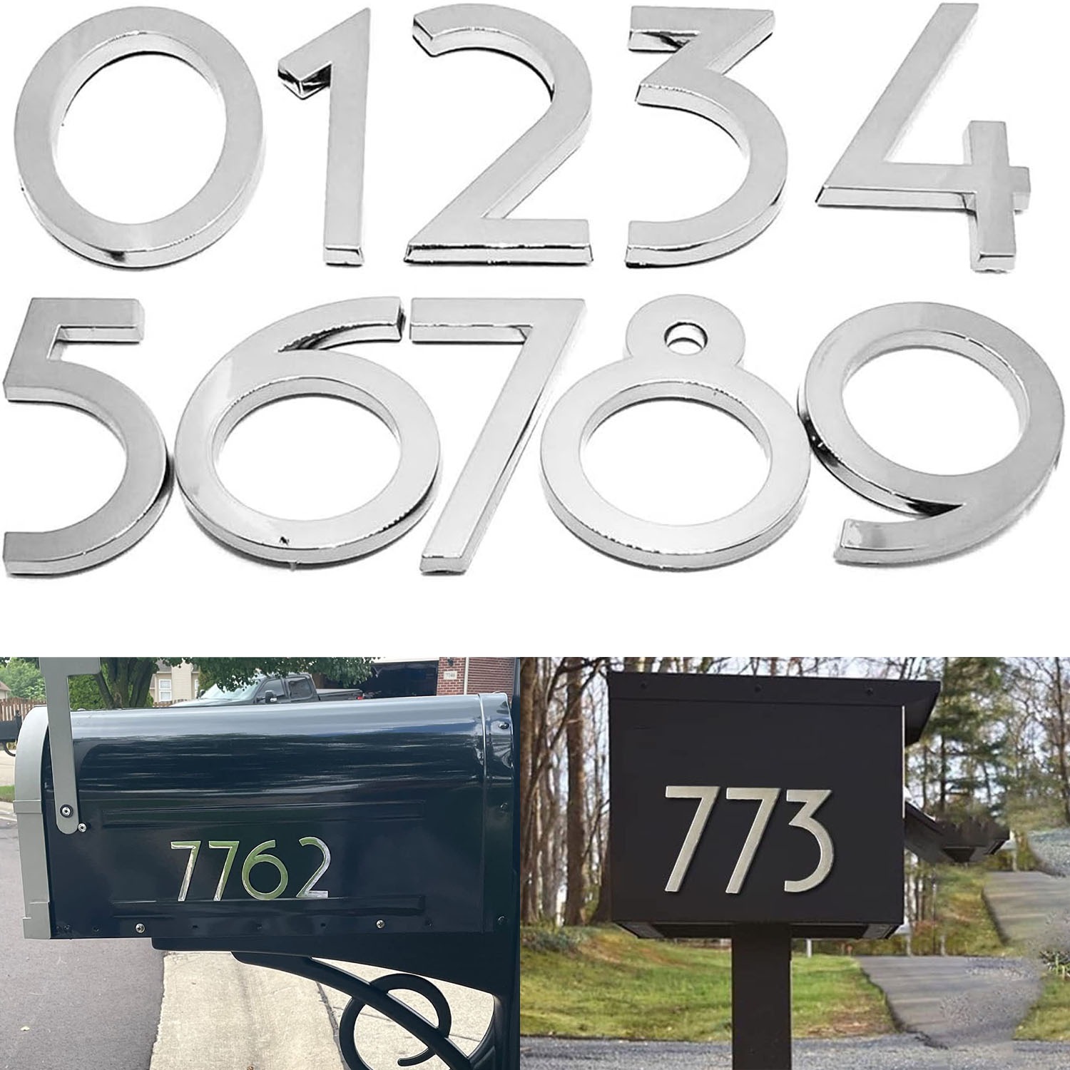 2Pcs Car or House Door Street Address Mailbox Number Digits