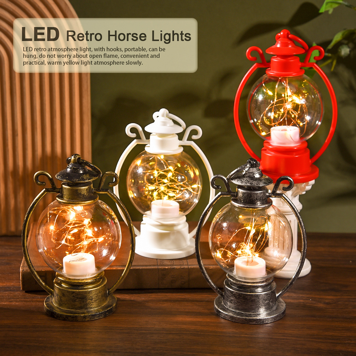 Guirlande lumineuse Ramadan, lampe lanterne à kérosène, 3 m, 20 LED  colorées, fonctionne avec piles pour décoration extérieure de la maison,  fournitures de fête : : Luminaires et Éclairage