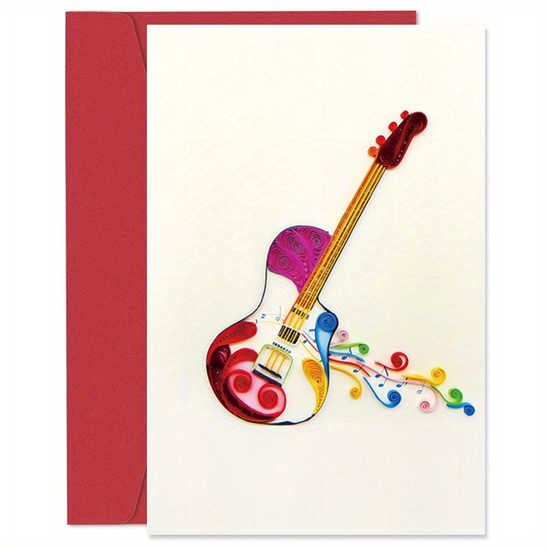 

Artistic Guitar, Design Greeting Card For Birthday, Valentine's Day, Mothers Day, Spring, Fathers Day, Graduation, Wedding, Anniversary, Thank You, Get Well, All Occasion