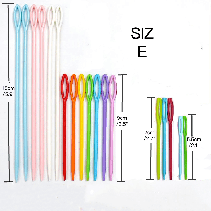 100pcs 5.5cm Multicolor Plastic Sewing Needles Wool Embroidery